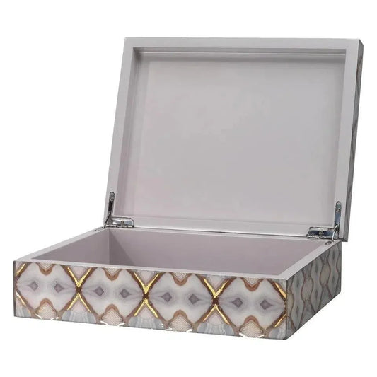 Blue Lacquer Paper Kaleidoscope Box - LOOMLAN - Jamie Young - Boxes & Bowls