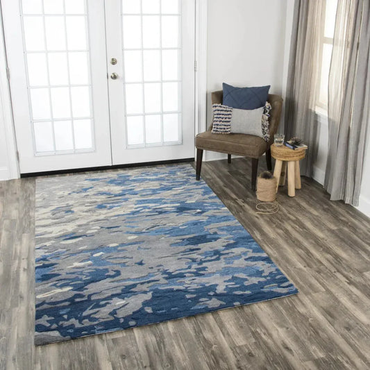 Boil Abstract Blue Large Area Rugs For Living Room - LOOMLAN - LOOMLAN - Area Rugs
