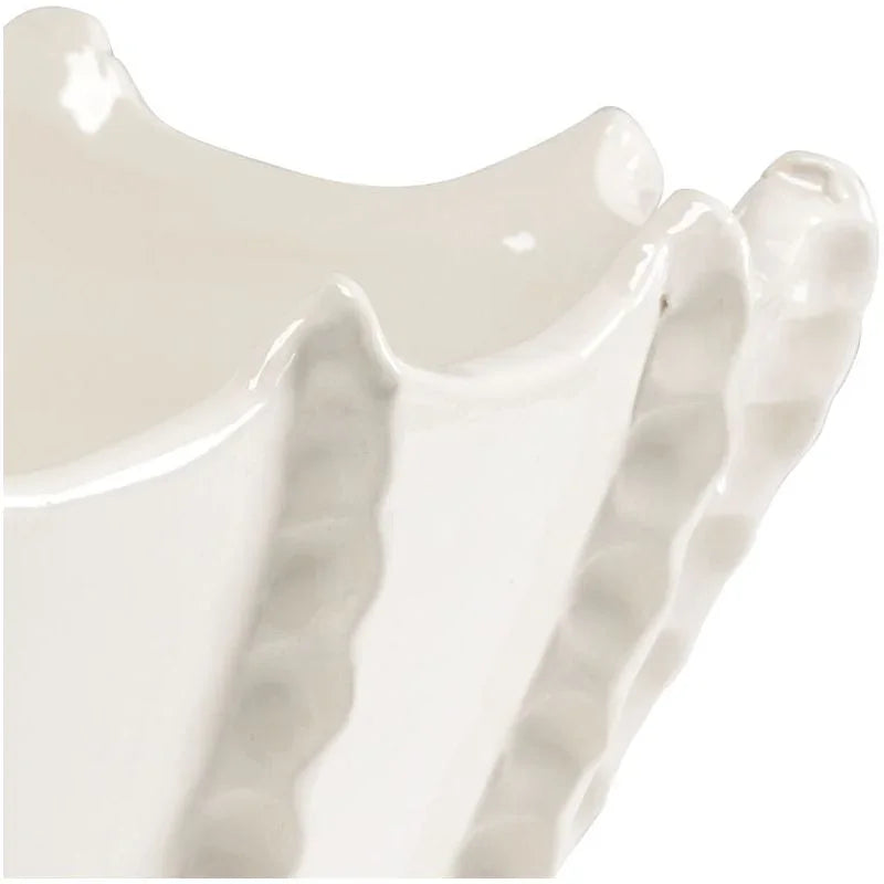 Bond Street White Glazed Ceramic Planter - LOOMLAN - Chelsea House - Planters