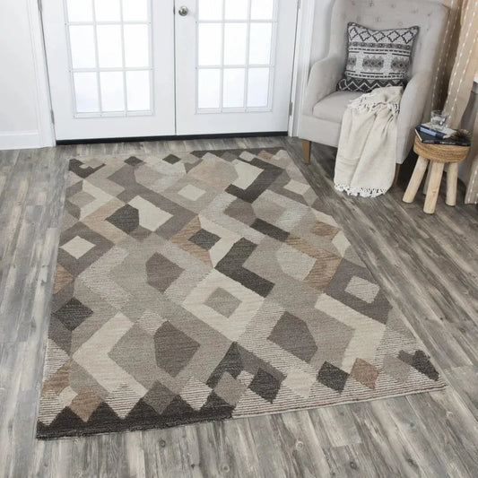 Bong Geometric Brown Large Area Rugs For Living Room - LOOMLAN - LOOMLAN - Area Rugs