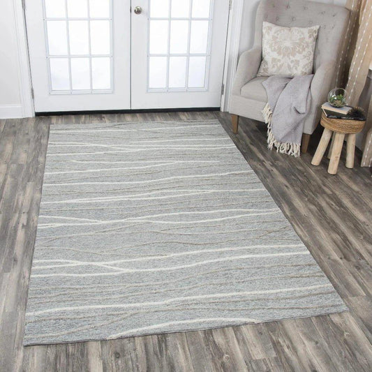 Bool Lines Gray Large Area Rugs For Living Room - LOOMLAN - LOOMLAN - Area Rugs