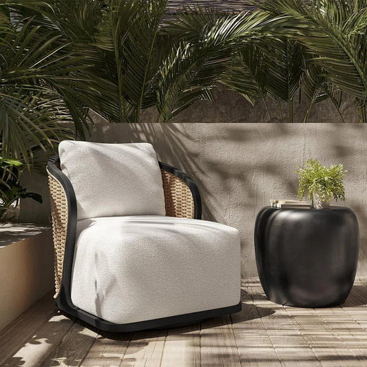 Bora Swivel Lounge Chair Louis Cream - Outdoor-Outdoor Lounge Chairs-SUNPAN-LOOMLAN