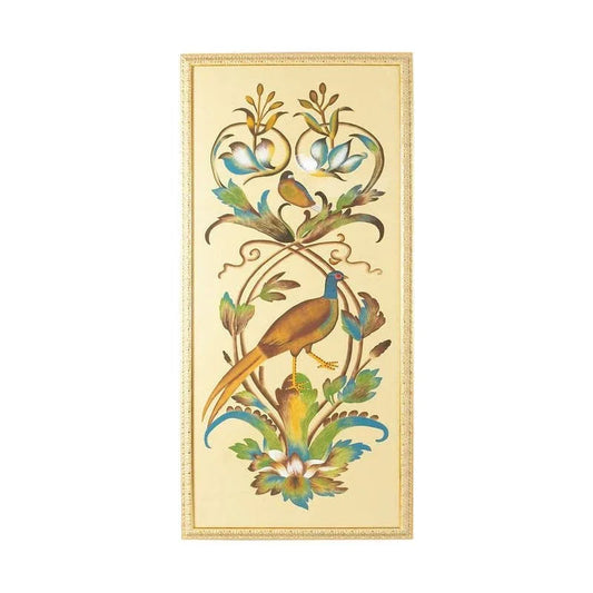Borghese Bird Pnl Hand Painted Artwork-Framed Wall Art-Chelsea House-Panel A-LOOMLAN