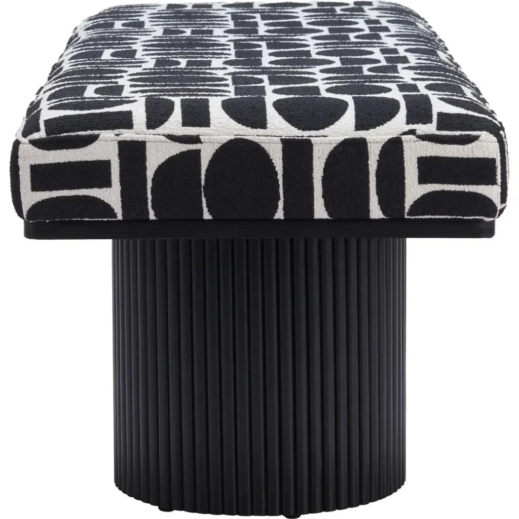 Botoia Wood Black Bench with Plush Fabric - LOOMLAN - Zuo Modern - Bedroom Benches