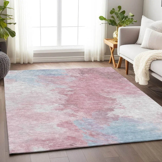 Braeas Pink Washable Indoor - Outdoor Rug - LOOMLAN - LOOMLAN Rugs - Outdoor Rugs
