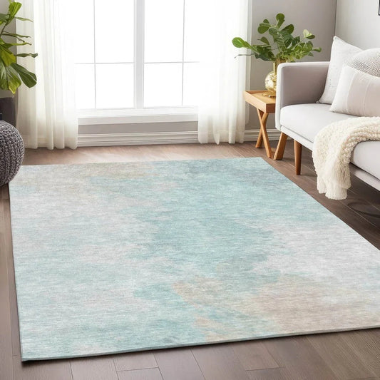 Braeas Seafoam Washable Indoor - Outdoor Rug - LOOMLAN - LOOMLAN Rugs - Outdoor Rugs