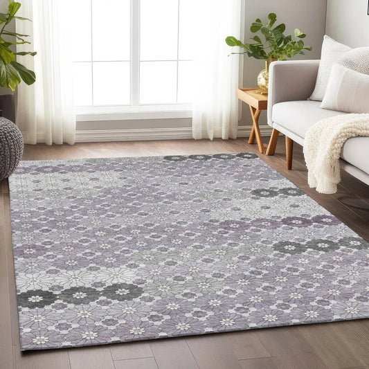 Braeyn Purple Washable Indoor - Outdoor Rug - LOOMLAN - LOOMLAN Rugs - Outdoor Rugs