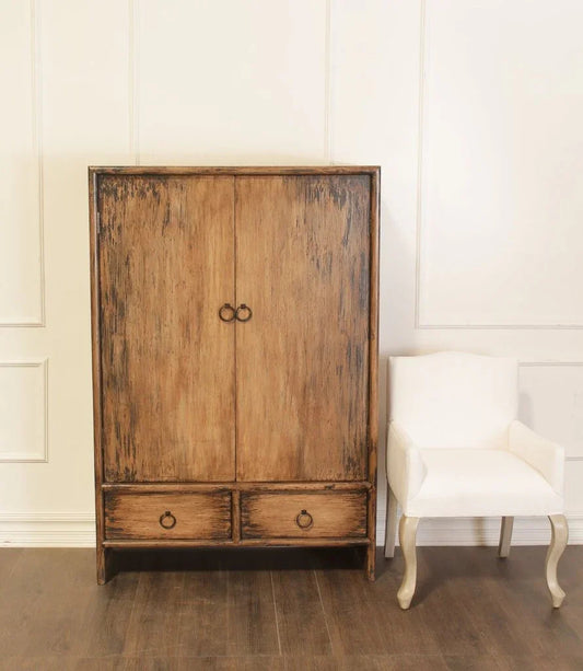 Braham Wooden Brown Armoire - LOOMLAN - Peninsula Home - Bookcases