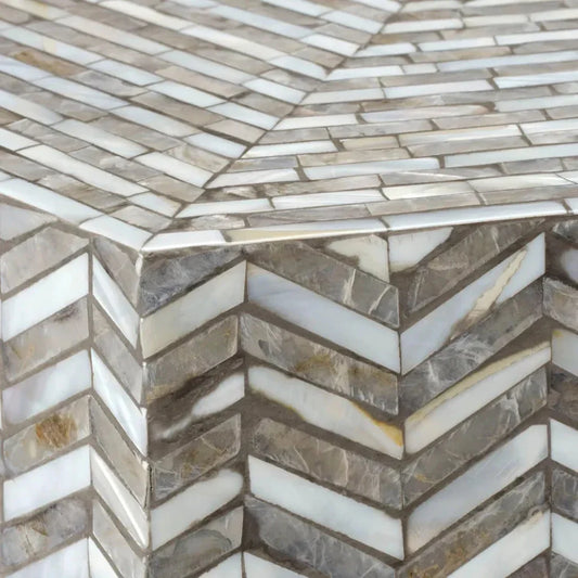 Brando Hexagon Coffee Table Mother Of Pearl - LOOMLAN - Jamie Young - Coffee Tables