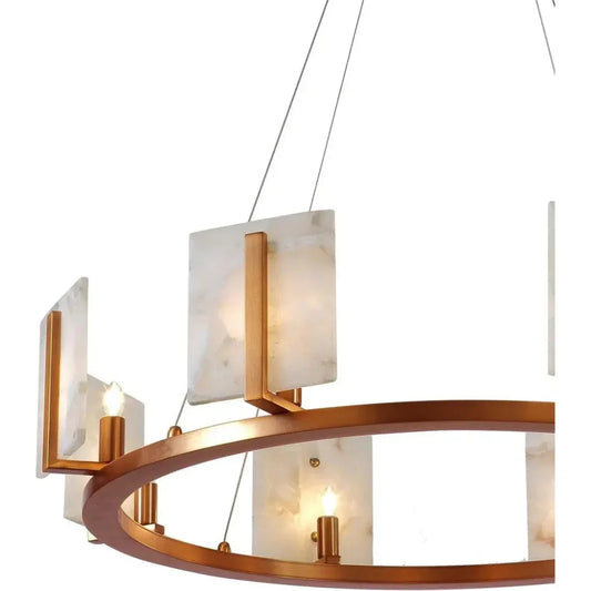 Brass Alabaster Halo Chandelier - LOOMLAN - Jamie Young - Chandeliers