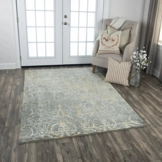Brem Scroll Gray Large Area Rugs For Living Room - LOOMLAN - LOOMLAN - Area Rugs