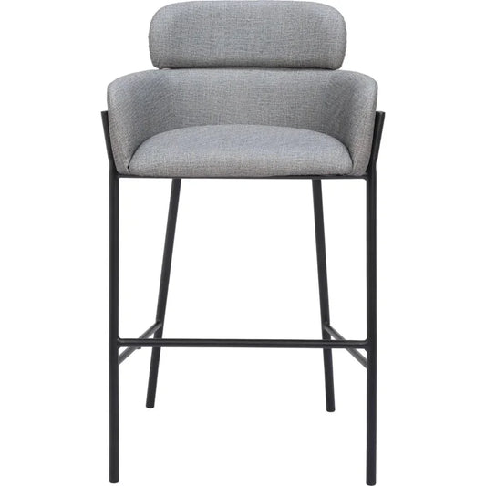 Bremor Slate Gray Barstool with Steel Legs - LOOMLAN - Zuo Modern - Bar Stools