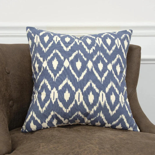 Brian Ikat Daimond Blue Throw Pillow Down Insert - LOOMLAN - LOOMLAN - Throw Pillows