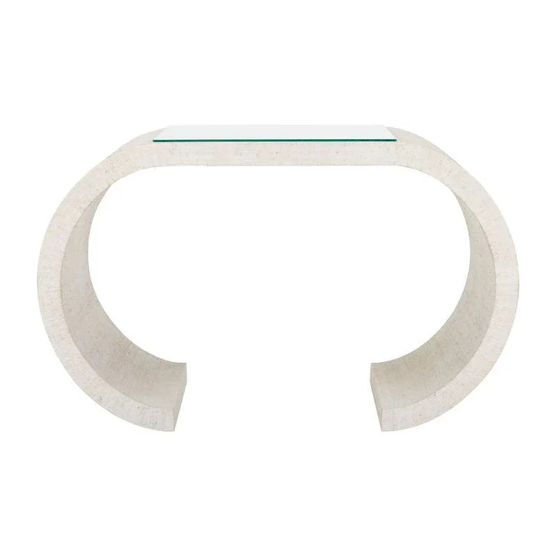 Bridgers Cloth Wrapped White Console Table - LOOMLAN - Chelsea House - Console Tables