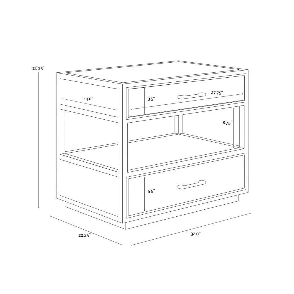Bridgerton Nightstand Modern With Handles - LOOMLAN - SUNPAN - Nightstands