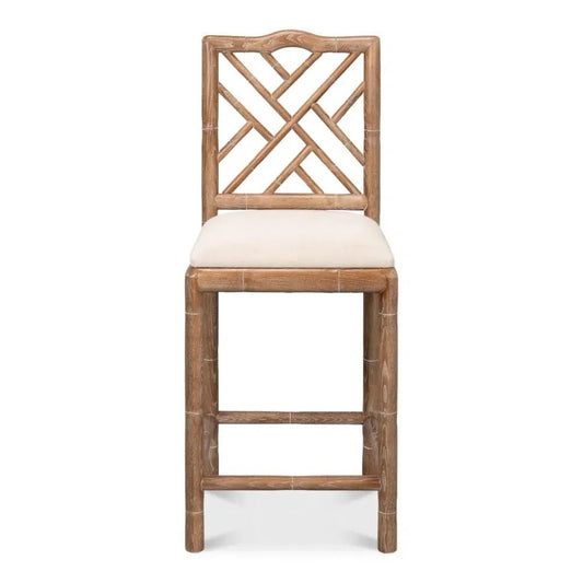 Brighton Counter Stool White Wash - LOOMLAN - Sarreid - Counter Stools