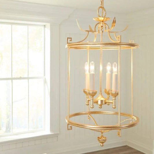 Brighton Gold Leaf Key Design Lantern - LOOMLAN - Wildwood - Lanterns