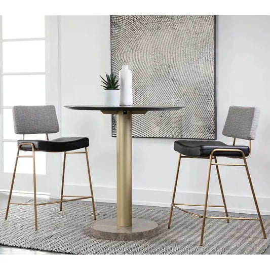 Brinley Counter Stool Modern Black Grey - LOOMLAN - SUNPAN - Counter Stools