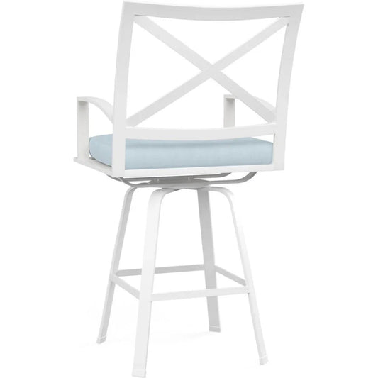 Bristol Sunbrella Swivel Outdoor Barstool-Outdoor Bar Stools-Sunset West-LOOMLAN