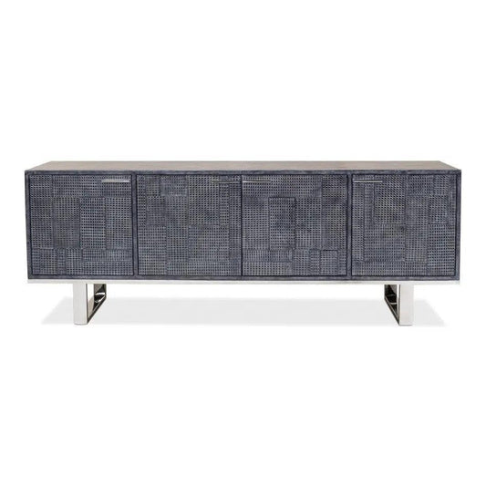 Bronzini Credenza Large Blue Cabinet for Living Room - LOOMLAN - Sarreid - Sideboards