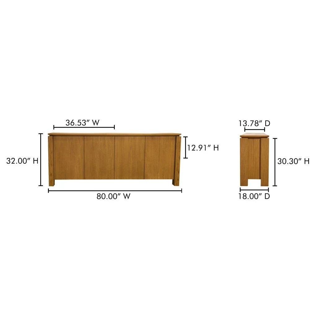 Brook Country Oak With Floating Design Sideboard - LOOMLAN - Moe's Home - Sideboards