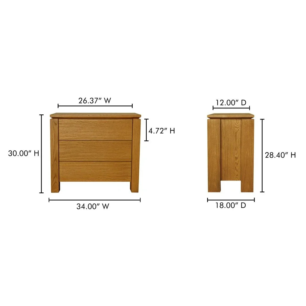 Brook Country Oak With Floating Top Chest - LOOMLAN - Moe's Home - Chests