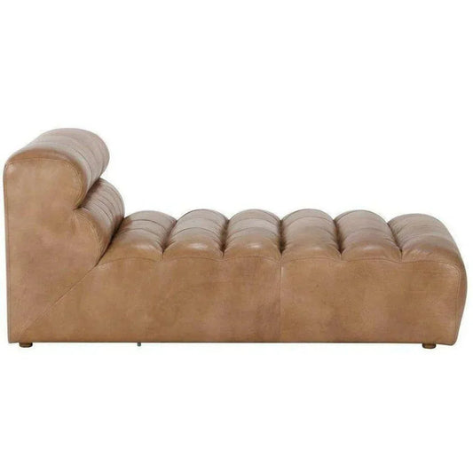 Brown Leather Lounge Chaise Indoor - LOOMLAN - Moe's Home - Chaises