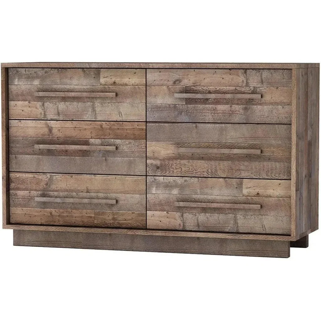 Brown Reclaimed Solid Wood Nevada 6 Drawer Dresser - LOOMLAN - LH Imports - Dressers