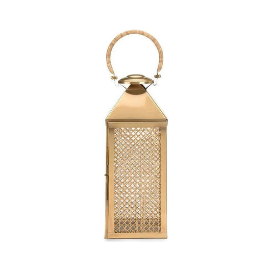 Brunching Handwoven Brown Cane Patio Lantern - LOOMLAN - Wildwood - Lanterns
