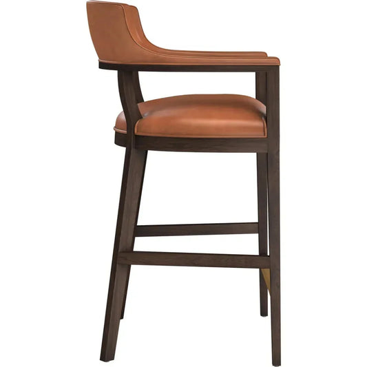 Brylea Leather Modern Barstool - LOOMLAN - SUNPAN - Bar Stools