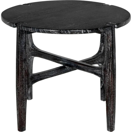 Bucks Wood Black Round Side Table - LOOMLAN - Noir - Side Tables