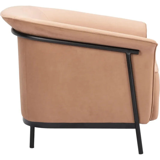 Burry Steel Tan Accent Arm Chair - LOOMLAN - Zuo Modern - Accent Chairs