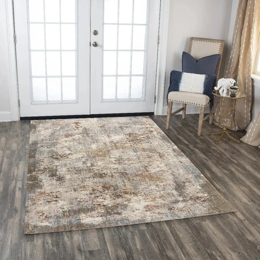 Cace Abstract Beige/ Multi Large Area Rugs - LOOMLAN - LOOMLAN - Area Rugs