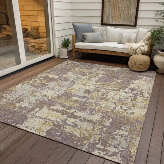 Caelan Purple Washable Indoor-Outdoor Rug-Outdoor Rugs-LOOMLAN Rugs-LOOMLAN