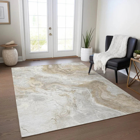 Caelaris Ivory Washable Indoor - Outdoor Rug - LOOMLAN - LOOMLAN Rugs - Outdoor Rugs