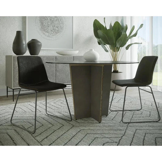 Cal Leather Armless Dining Chair 2PC - LOOMLAN - SUNPAN - Dining Chairs