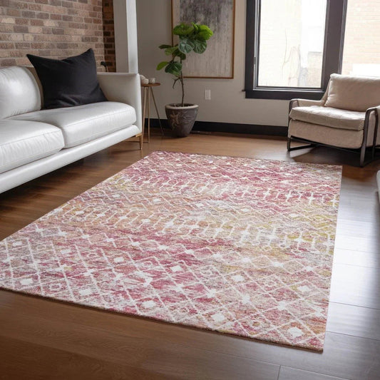Calandria Pink Washable Indoor - Outdoor Rug - LOOMLAN - LOOMLAN Rugs - Outdoor Rugs
