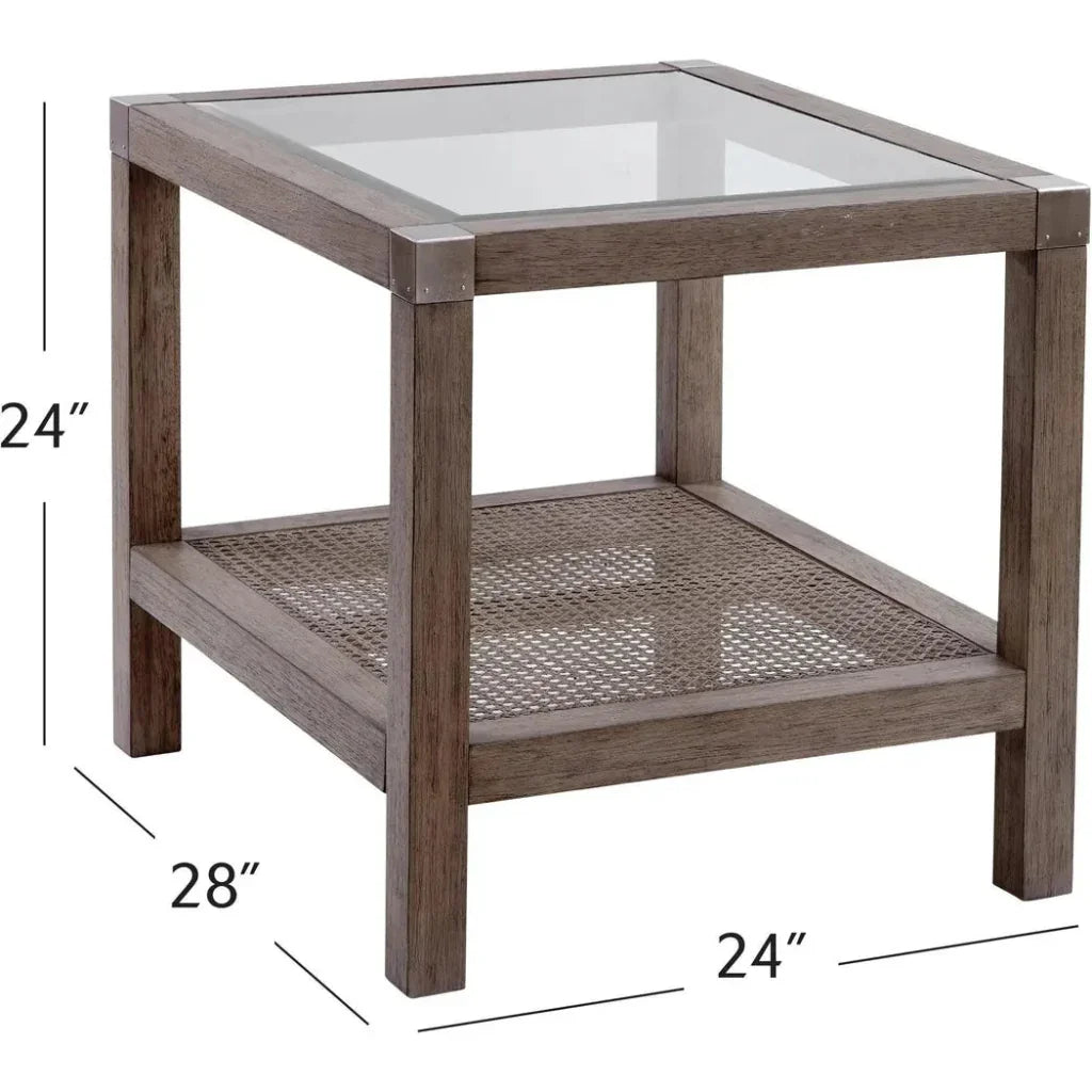 Calum Rubberwood Square End Table - LOOMLAN - Bassett Mirror - Side Tables