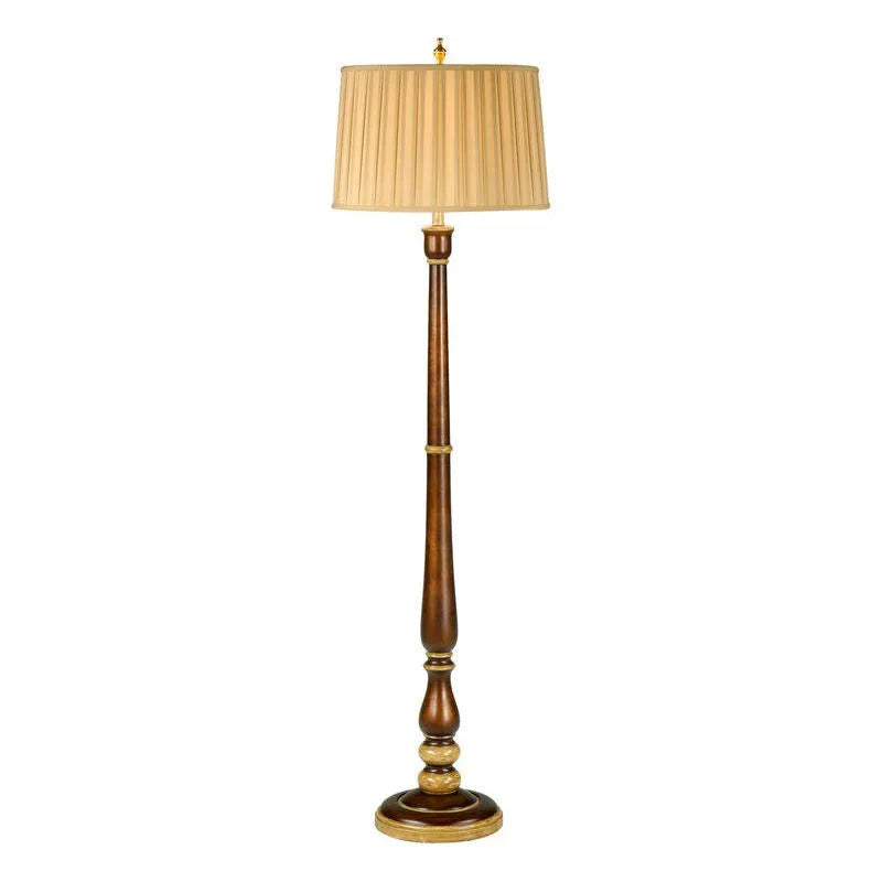 Candlestick Tuscan Brown Molded Floor Lamp-Floor Lamps-Wildwood-LOOMLAN