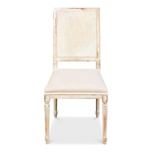 Cane Back Dining Chairs 2PC Grey Oak Flax - LOOMLAN - Sarreid - Dining Chairs