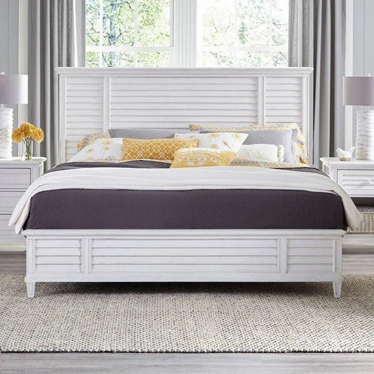 Cane Bay Louvered Wood Panel Bed - LOOMLAN - Palmetto Home - Beds