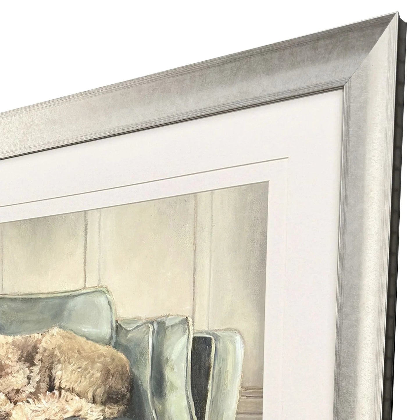 Canine Portrait Green Framed Wall Art