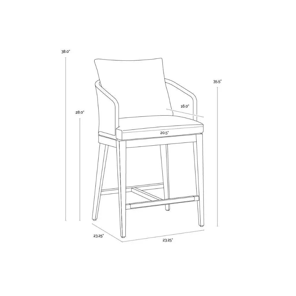 Capri Fabric Outdoor Counter Stool - LOOMLAN - SUNPAN - Counter Stools