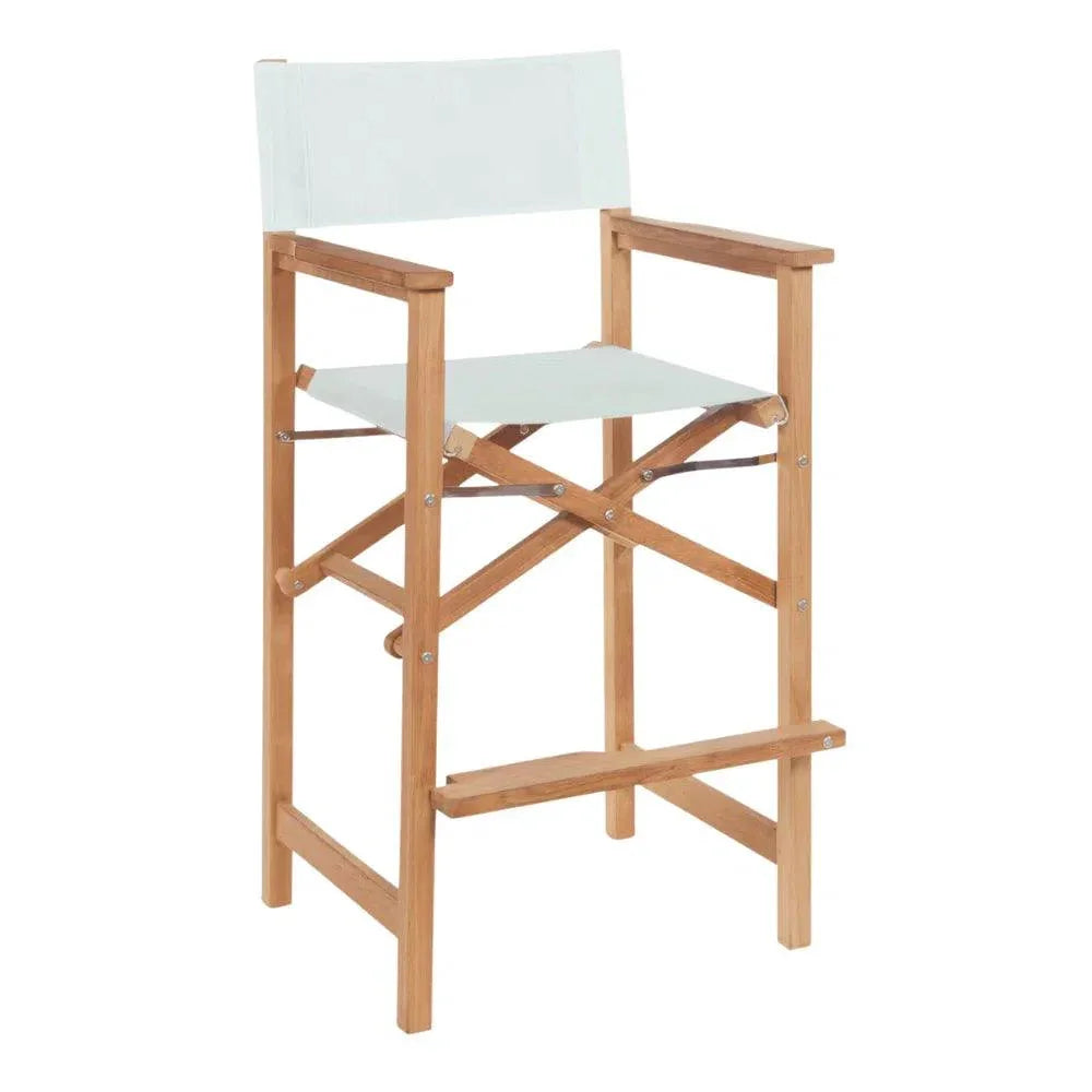 Captain Teak Outdoor Bar Armchair-Outdoor Bar Stools-HiTeak-White-LOOMLAN