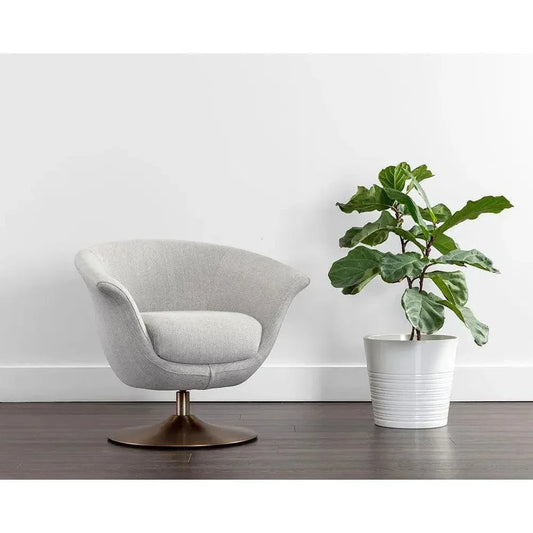 Carine Fabric Swivel Lounge Chair-Lounge Chairs-SUNPAN-LOOMLAN