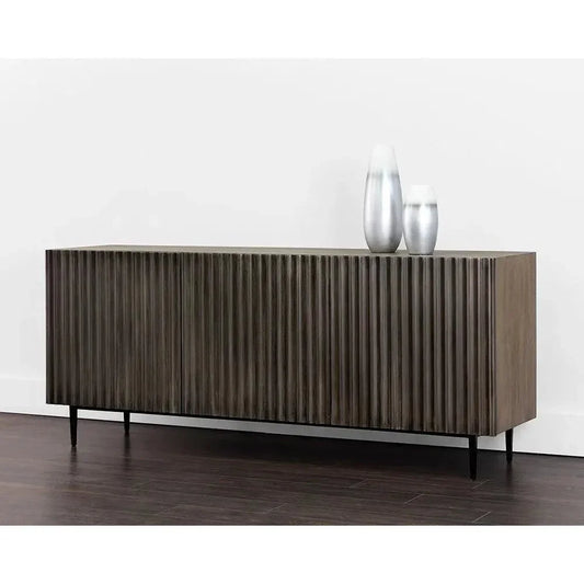 Carlin Wooden Iron Taupe Sideboard - LOOMLAN - SUNPAN - Sideboards