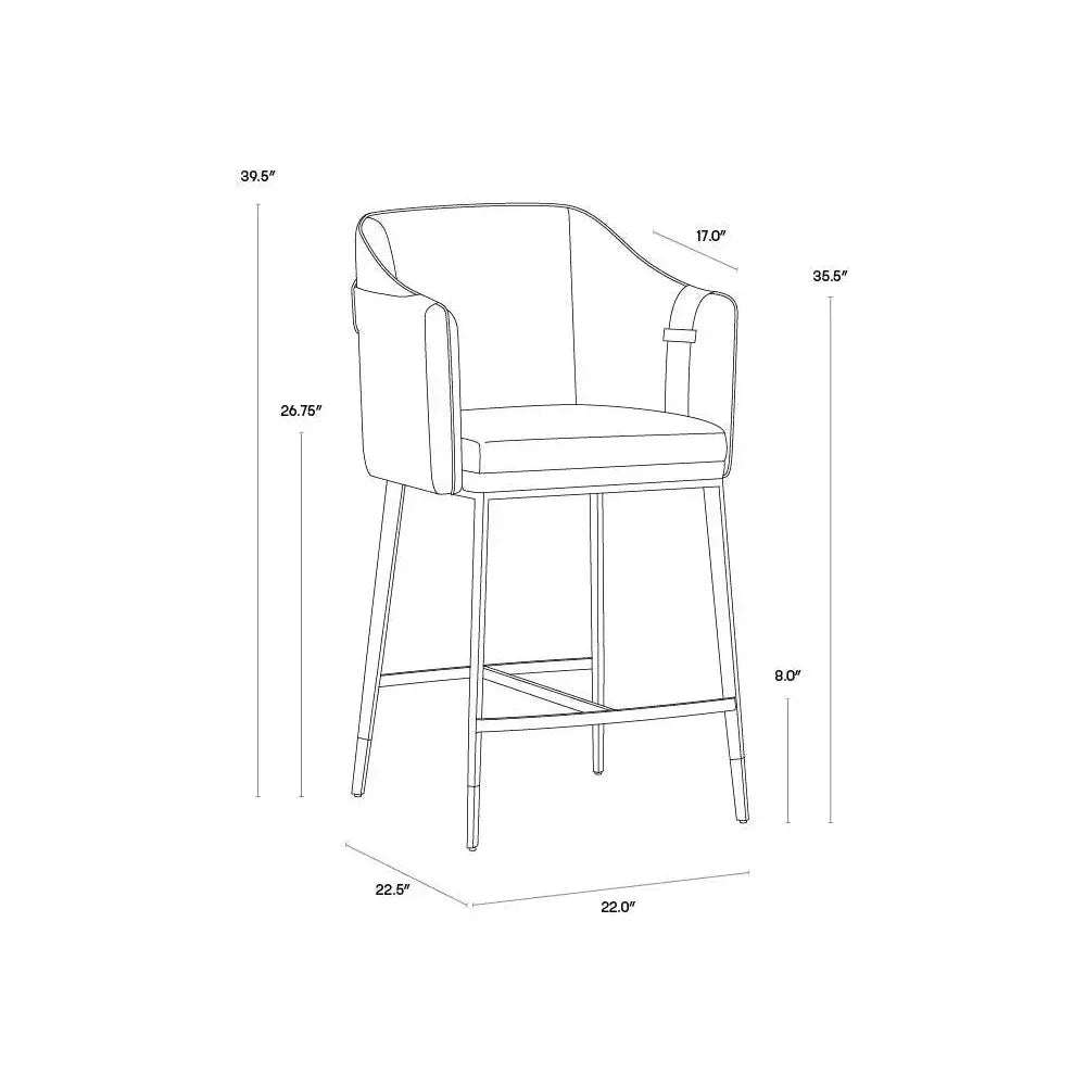 Carter Leather Counter Stool - LOOMLAN - SUNPAN - Counter Stools