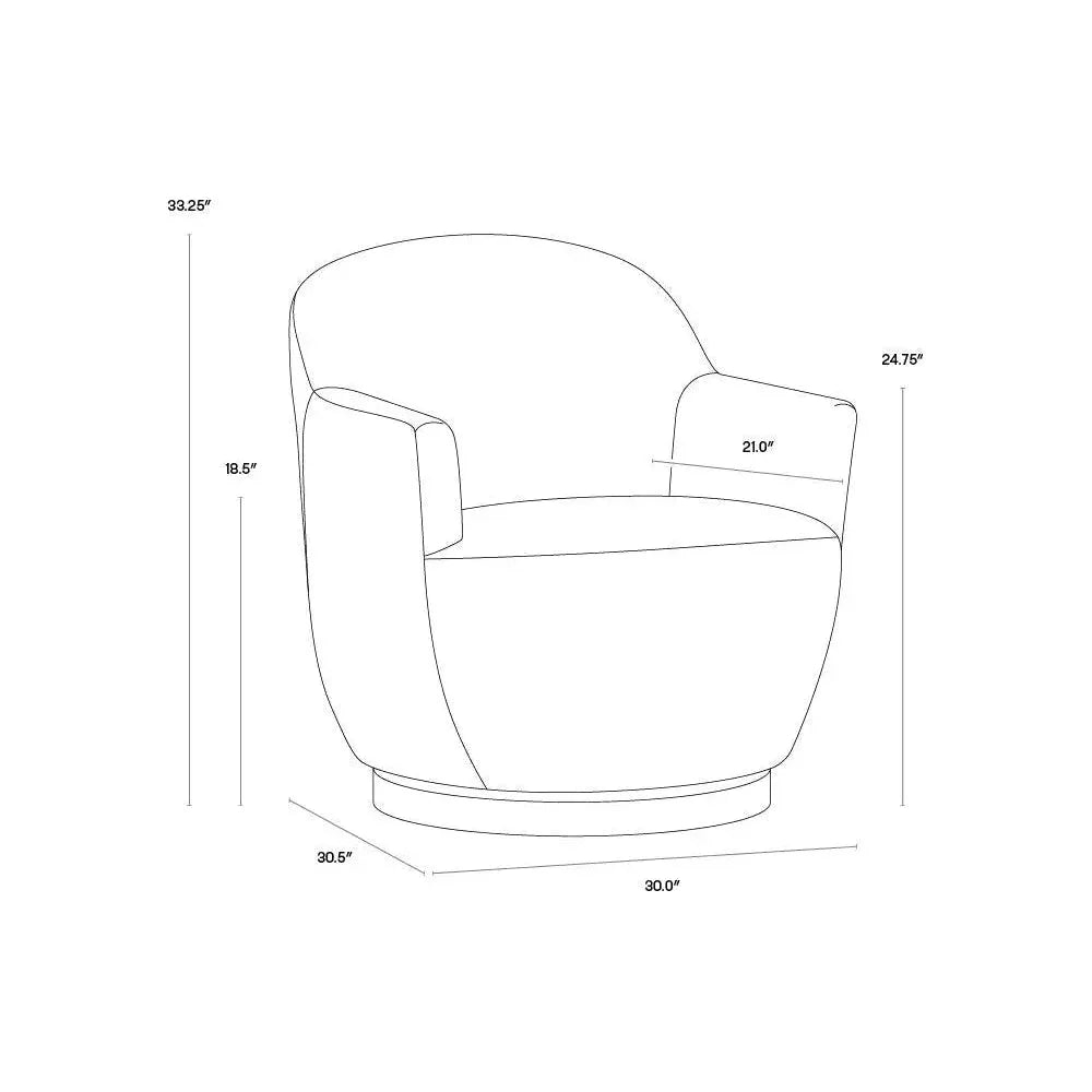 Casey Fabric Swivel Lounge Chair - LOOMLAN - SUNPAN - Club Chairs