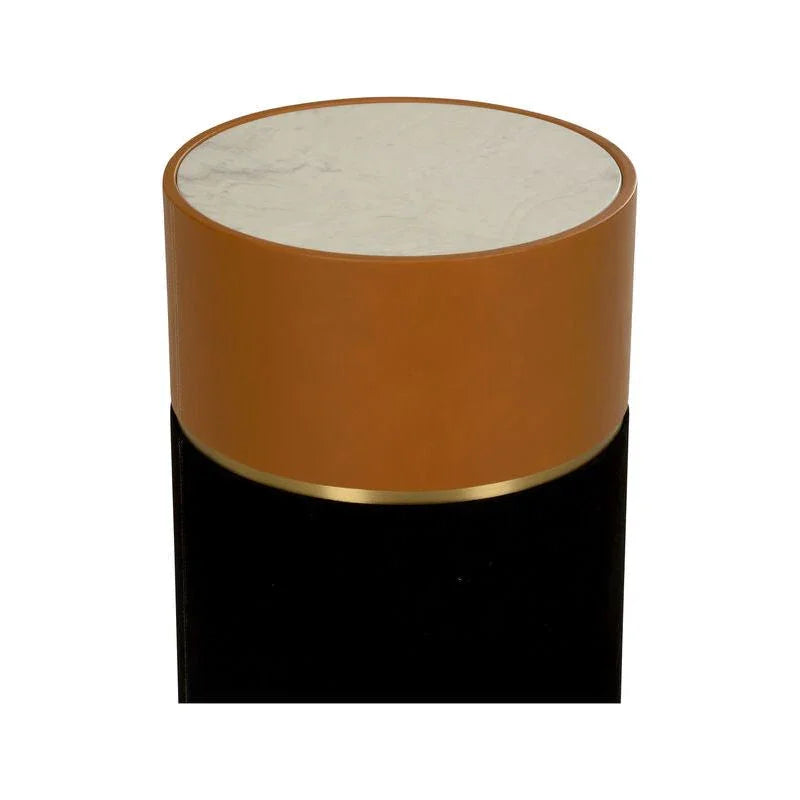 Casey White Marble Top Round Drinks Table - LOOMLAN - Wildwood - Side Tables