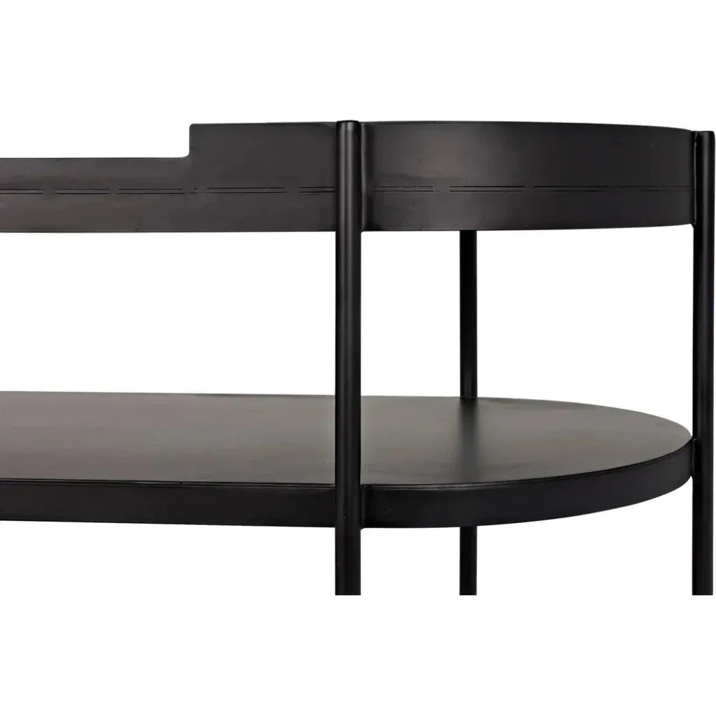 Cassio Black Steel Geometric Console Table - LOOMLAN - Noir - Console Tables